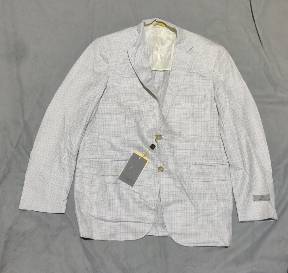 Canali Men Cotton Gray Coat M