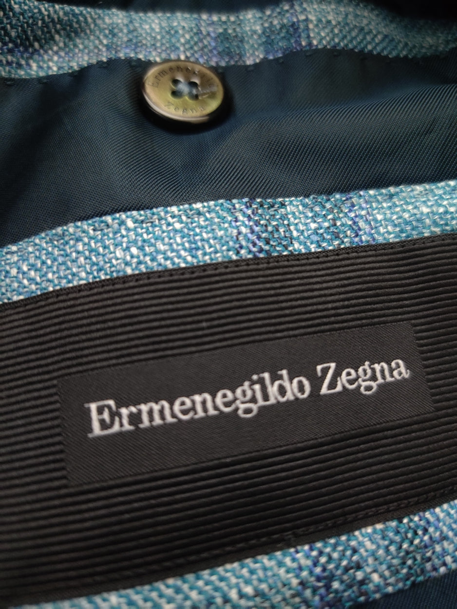 Ermenegildo Zegna Men Cotton Blue Coat M