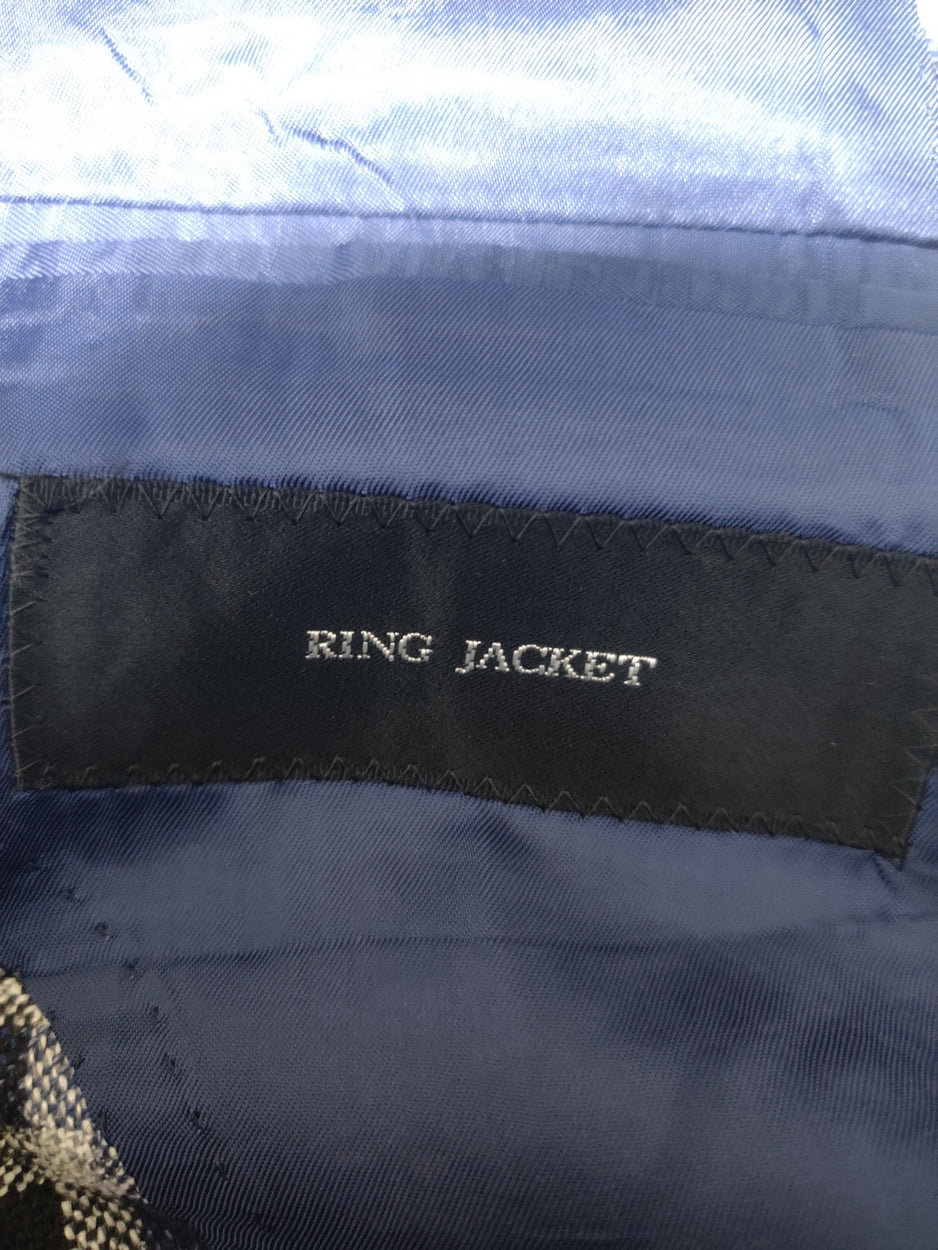 Ring Jacket Men Cotton Blue Coat M