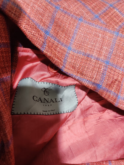 Canali Men Cotton Orange Coat M