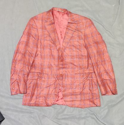 Canali Men Cotton Orange Coat M
