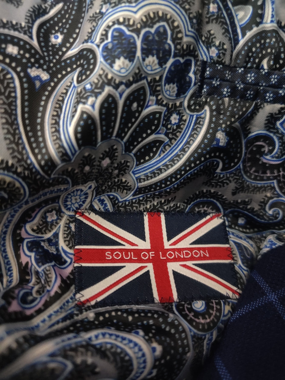 Soul Of London Men Cotton Blue Coat M