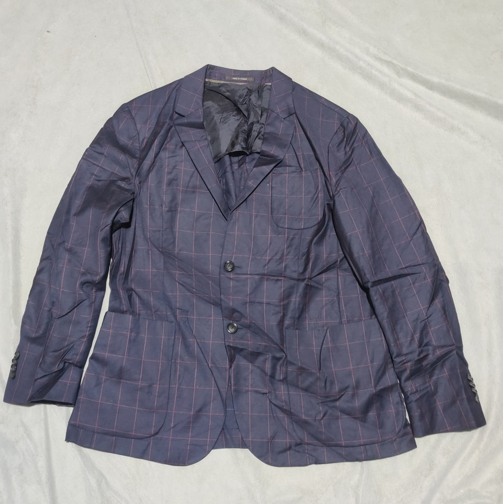 Z Zegna Men Cotton Blue Coat M