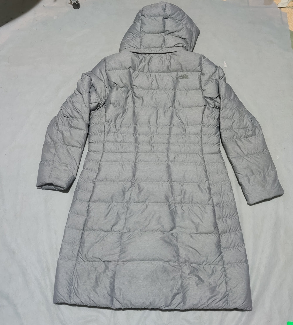 The North face 550 Fill Women Puffer Gray Hooded Coat Jacket