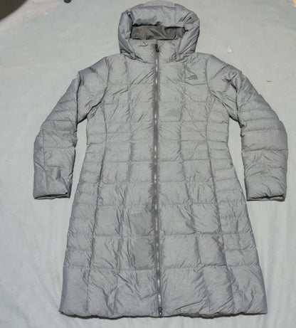 The North face 550 Fill Women Puffer Gray Hooded Coat Jacket