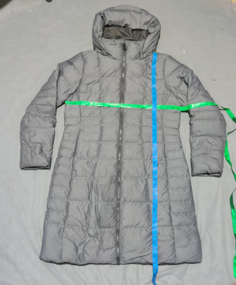 The North face 550 Fill Women Puffer Gray Hooded Coat Jacket