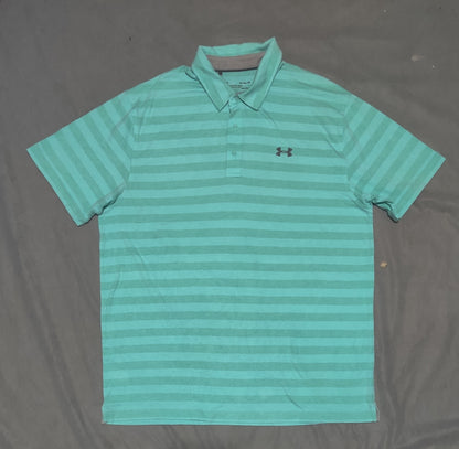 Under Armour Men Blue Cotton Polo T Shirt XL