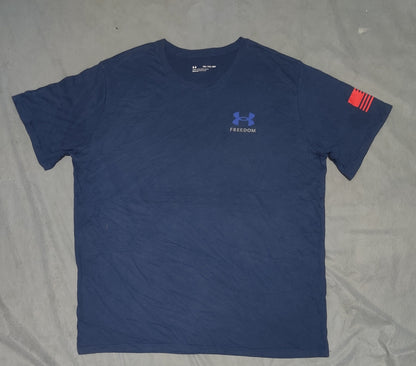 Under Armour Men Blue Cotton T Shirt 2XL