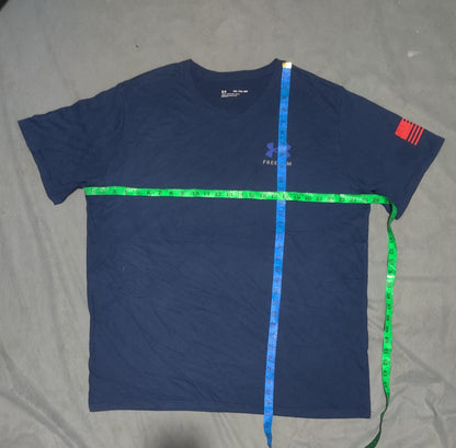 Under Armour Men Blue Cotton T Shirt 2XL