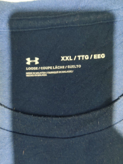 Under Armour Men Blue Cotton T Shirt 2XL