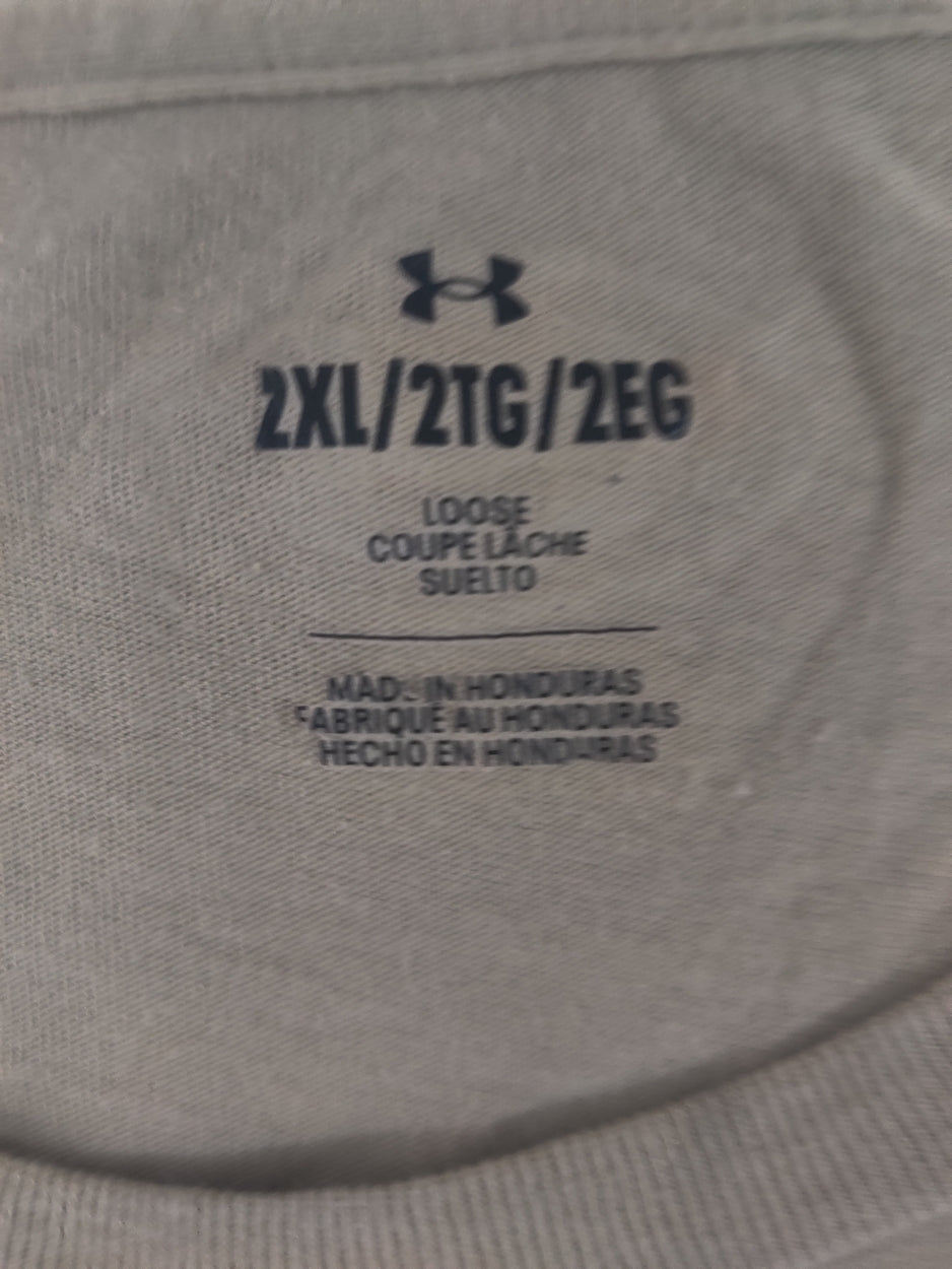 Under Armour Men Cream Cotton T Shirt 2XL