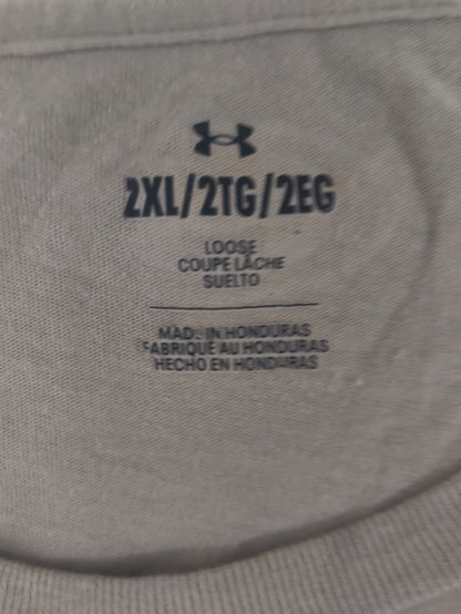 Under Armour Men Cream Cotton T Shirt 2XL
