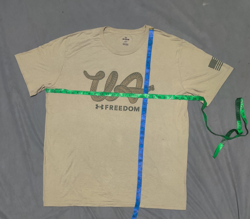 Under Armour Men Cream Cotton T Shirt 2XL