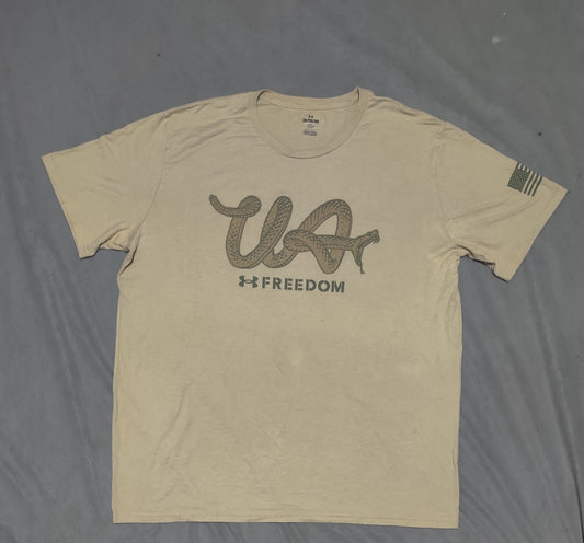 Under Armour Men Cream Cotton T Shirt 2XL