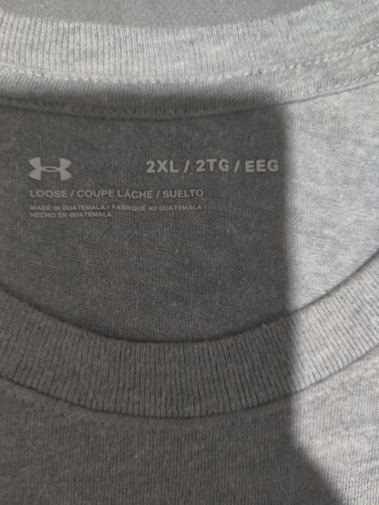 Under Armour Men Gray Cotton T Shirt 2XL