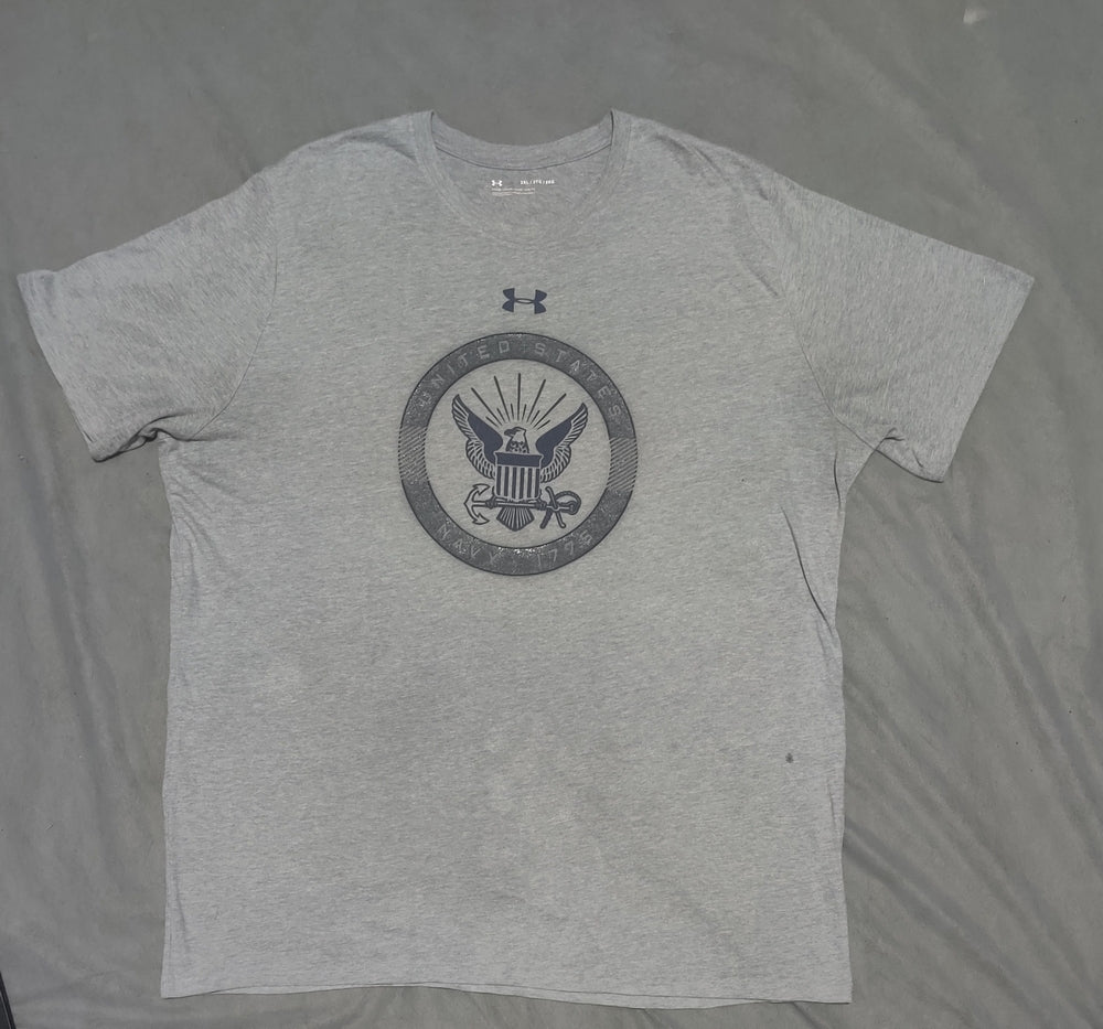 Under Armour Men Gray Cotton T Shirt 2XL