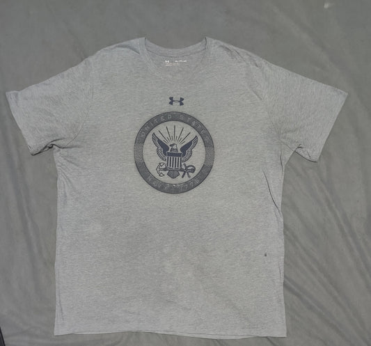 Under Armour Men Gray Cotton T Shirt 2XL