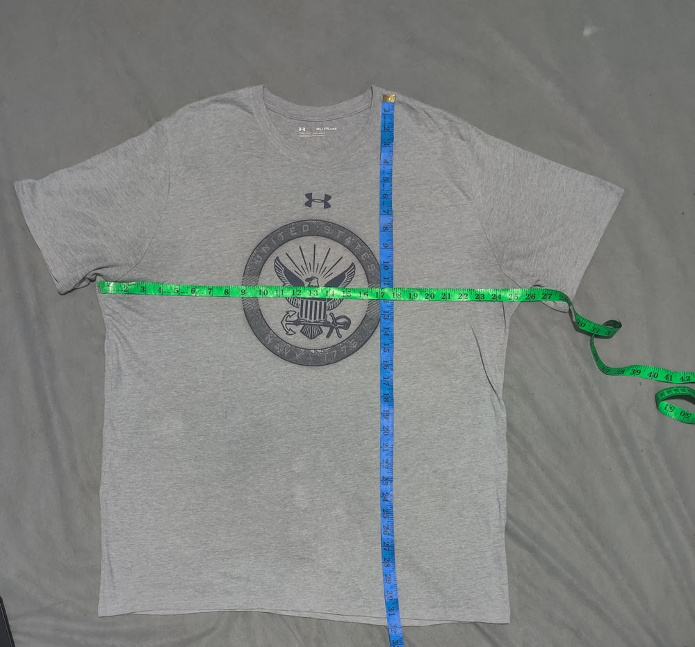 Under Armour Men Gray Cotton T Shirt 2XL