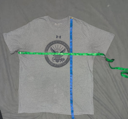 Under Armour Men Gray Cotton T Shirt 2XL