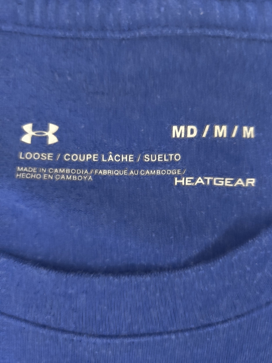 Under Armour Men Blue Cotton T Shirt M
