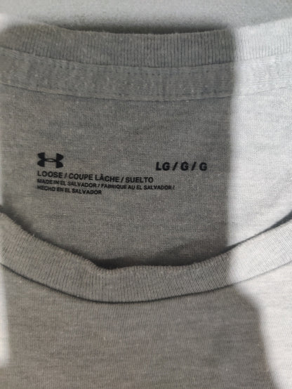 Under Armour Men Gray Cotton T Shirt L