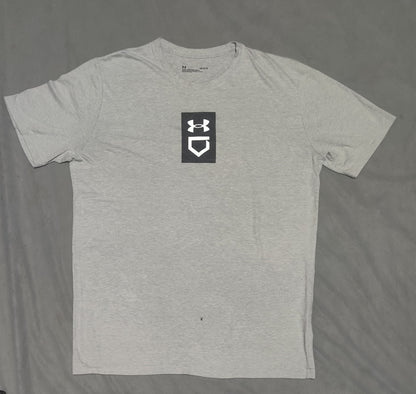 Under Armour Men Gray Cotton T Shirt L