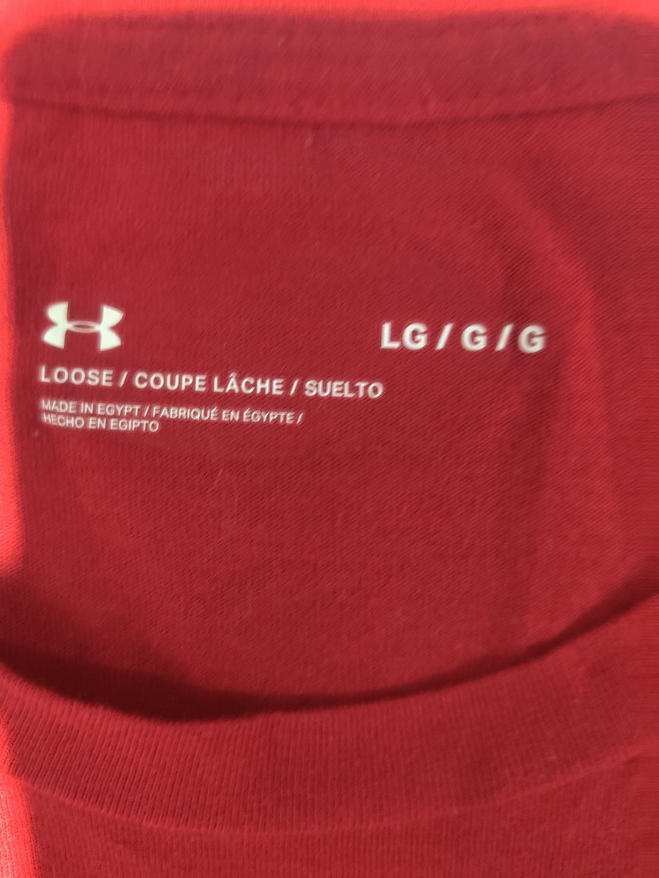 Under Armour Men Red Cotton T Shirt L