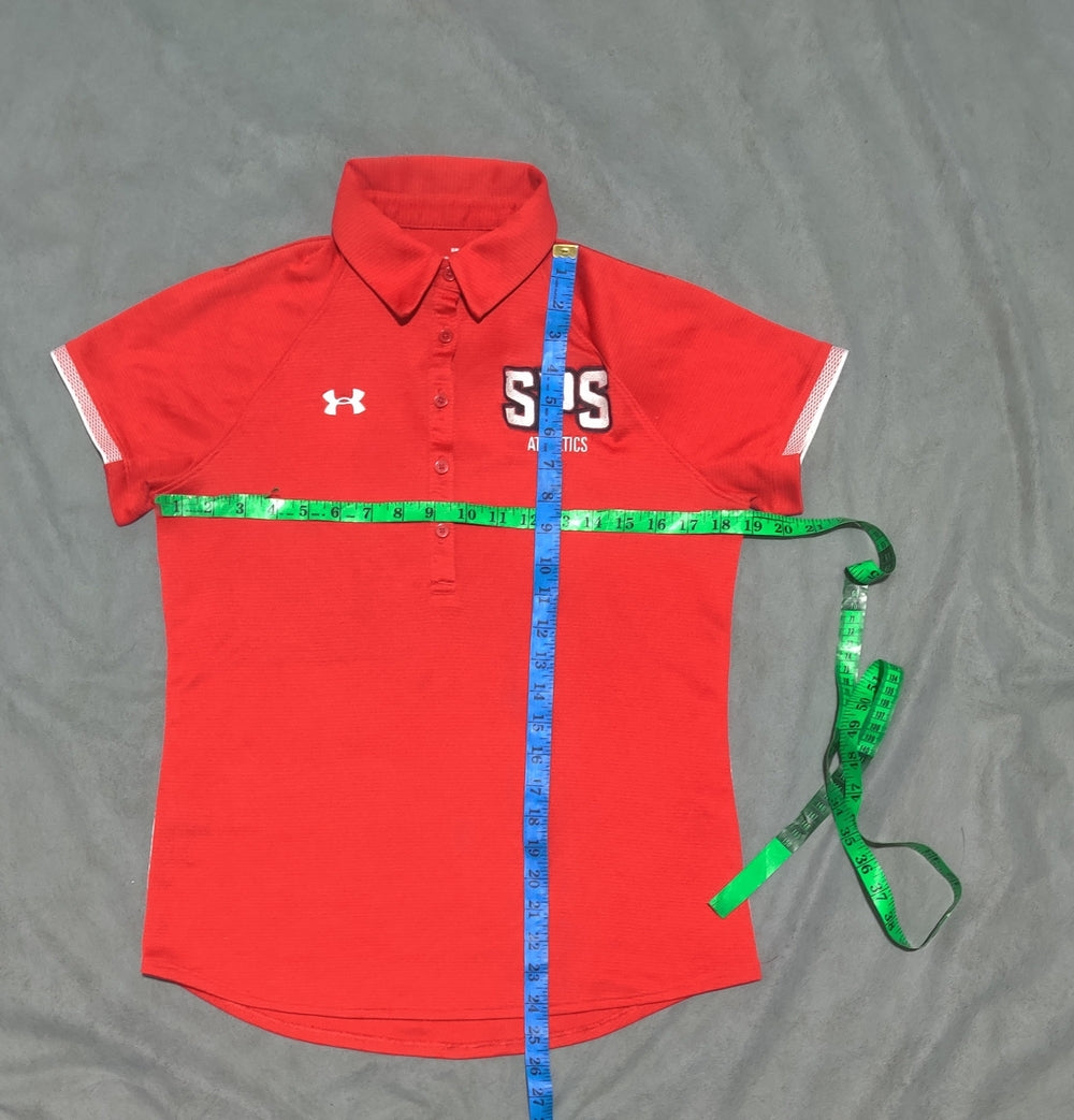 Under Armour Women Sport Red Polo T Shirt S