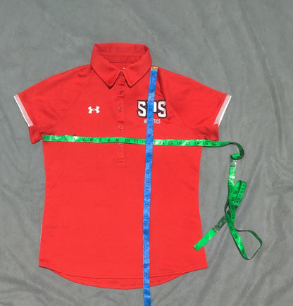 Under Armour Women Sport Red Polo T Shirt S