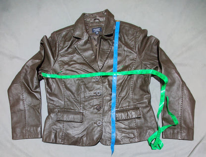 Sonoma Women Brown Leather Jacket XL