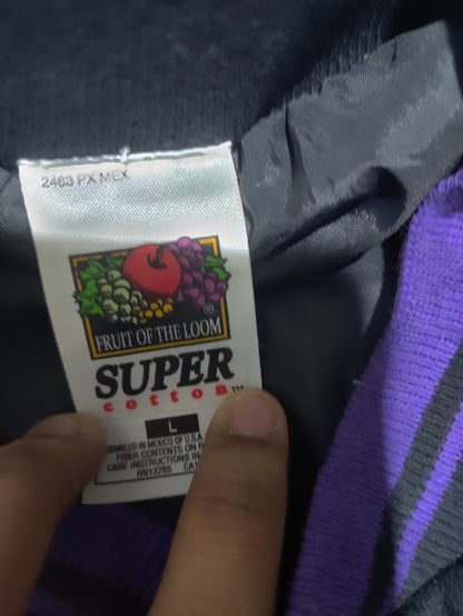 Fruit Of The Loom Men Purple Varsity Jacket