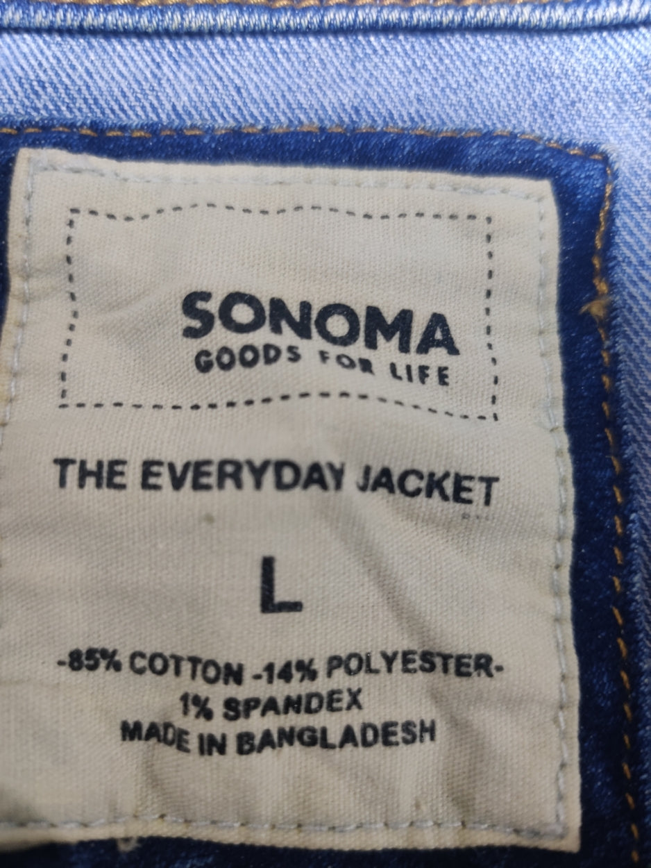 Sonoma Women Blue Denim Jacket L