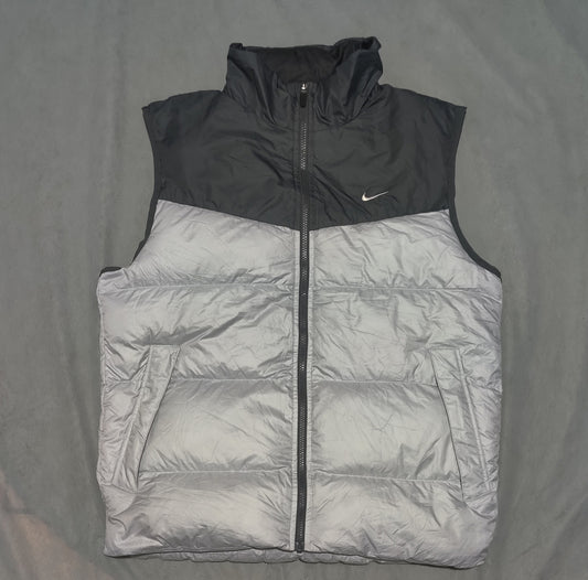 Nike Men Gray Puffer Vest Jacket
