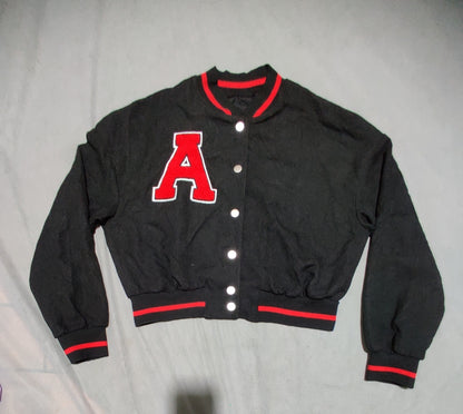 SHEIN Women Black Varsity Jacket