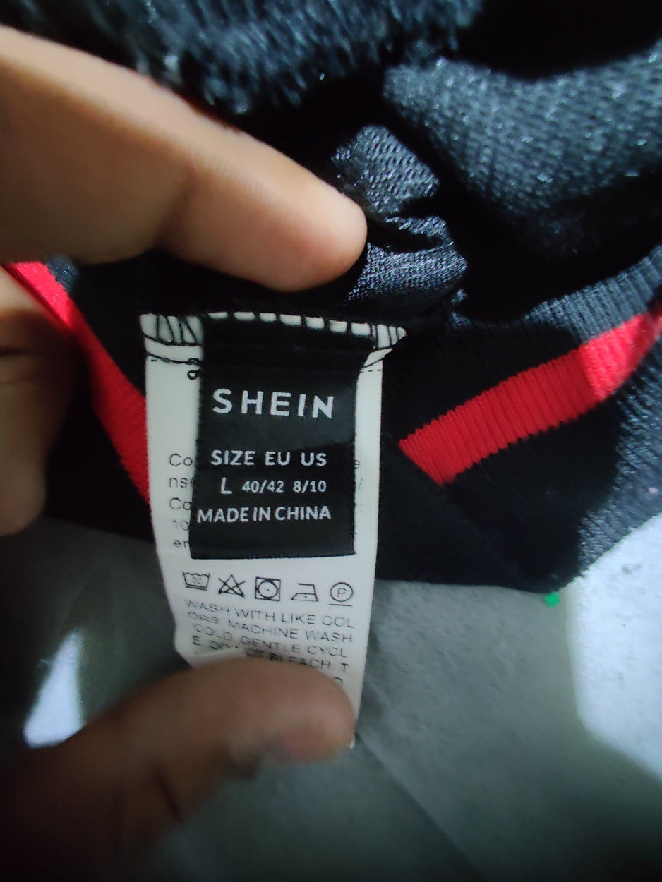 SHEIN Women Black Varsity Jacket