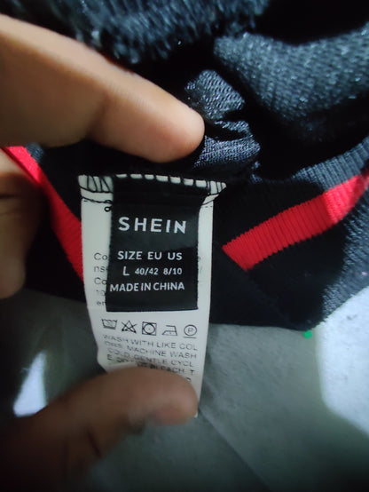 SHEIN Women Black Varsity Jacket