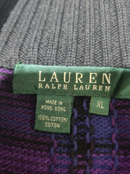 Ralph Lauren Women Cotton Fleece Purple Sweater XL