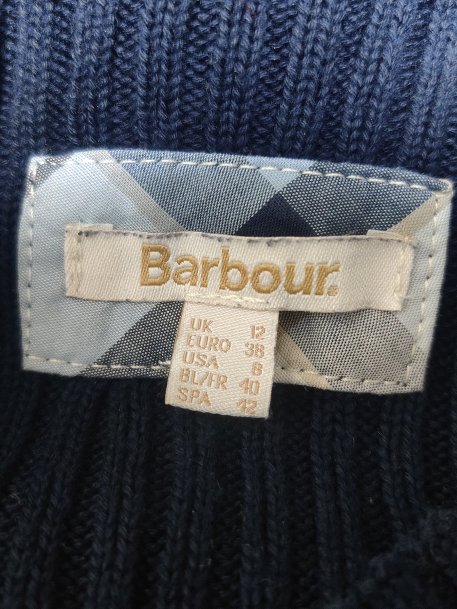 Barbour Women Cotton Fleece Blue Sweater M