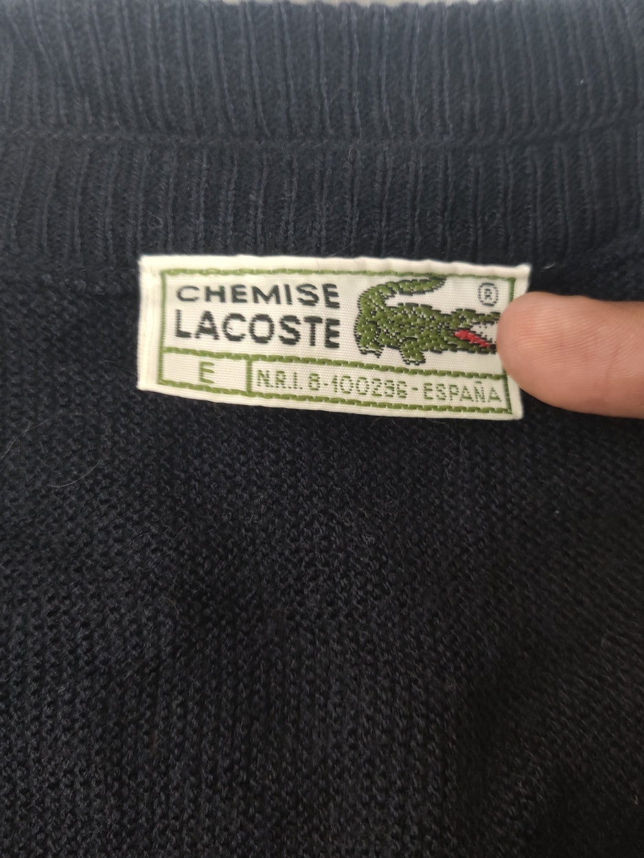 Lacoste Women Cotton Fleece Blue Sweater L