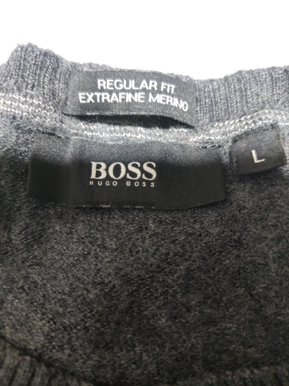 Hugo Boss Men Gray Sweater L