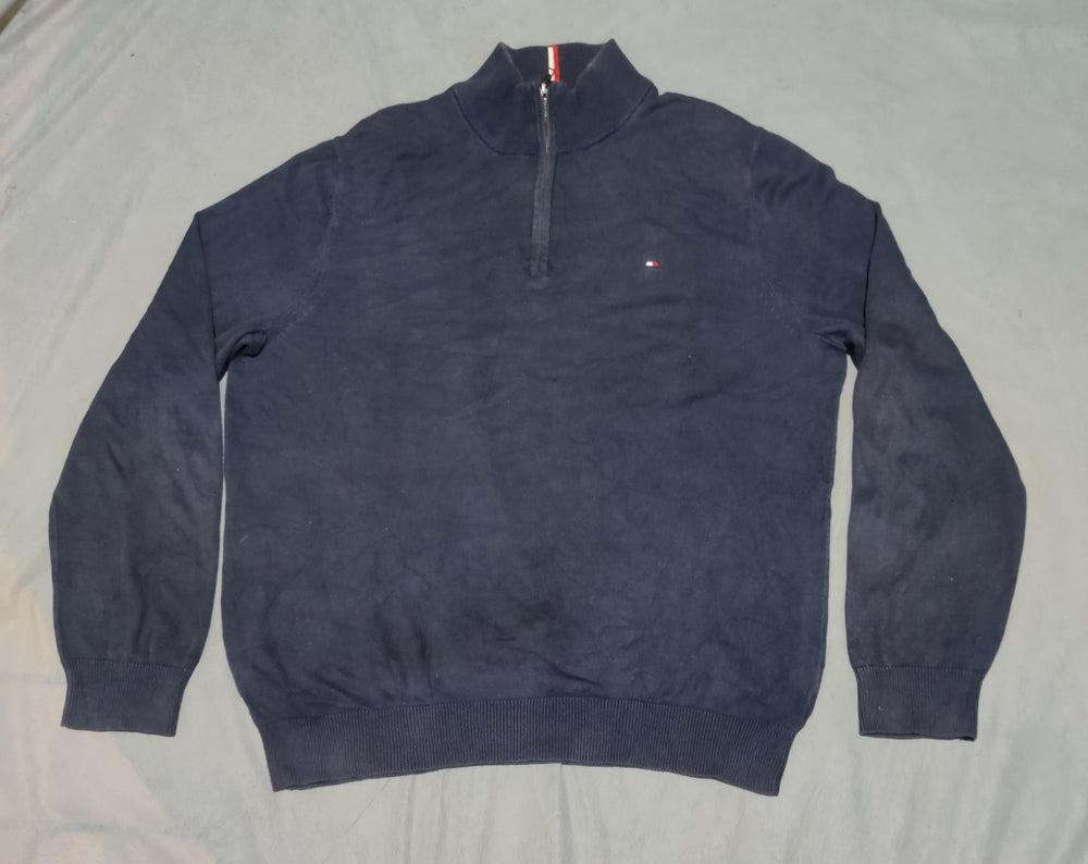 Tommy Hilfiger Men Blue Half Zip Sweater XL