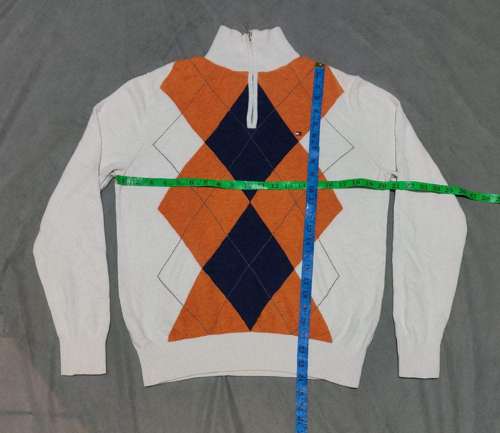 Tommy Hilfiger Men Orange Half Zip Sweater XS