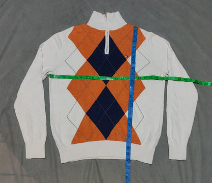 Tommy Hilfiger Men Orange Half Zip Sweater XS