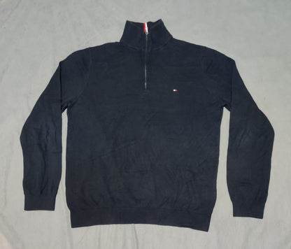 Tommy Hilfiger Men Blue Half Zip Sweater M