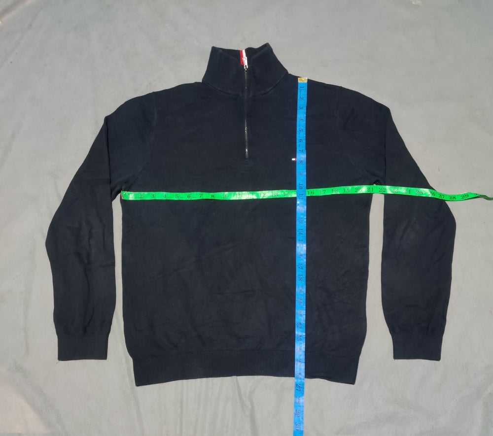 Tommy Hilfiger Men Blue Half Zip Sweater M