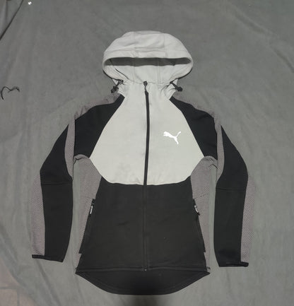 Puma Women Gray Cotton Zipper S