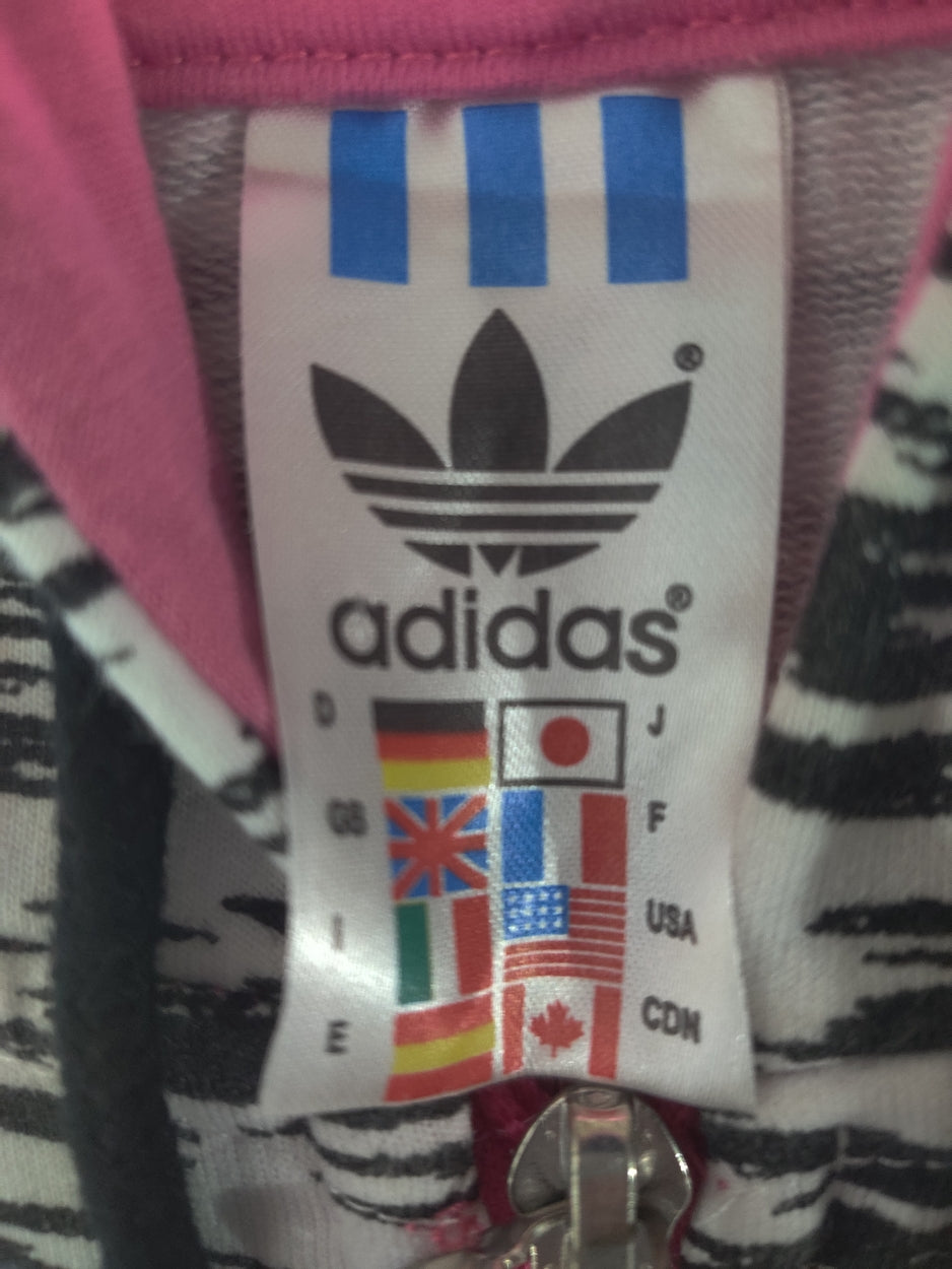 Adidas Women White Cotton Zipper M