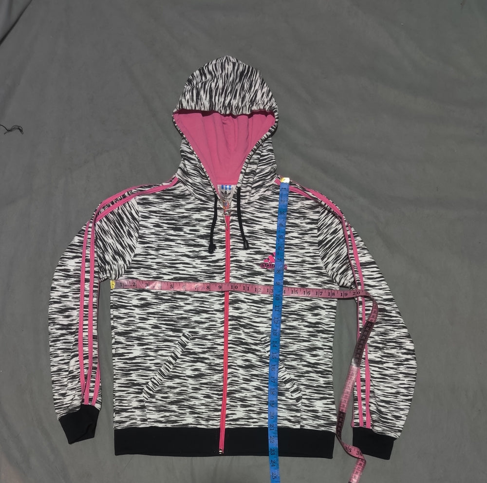 Adidas Women White Cotton Zipper M
