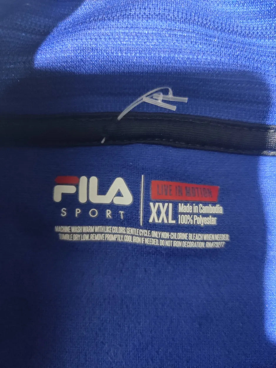 Fila Men Polyester Blue Sweatshirt 2X Large