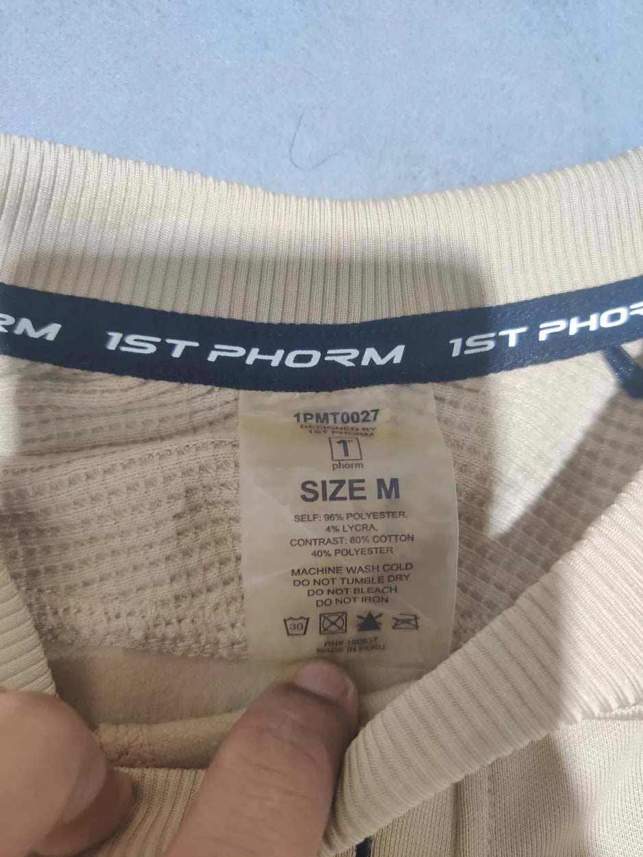1ST Phorm Men Polyester Beige Sweatshirt M